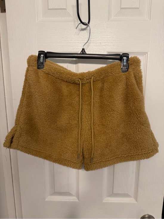 Forever 21 Pants - Forever 21 Plush Drawstring Lounge Shorts — Camel Brown